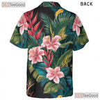 Floral Palm Leaves Tropical Aloha Beach Party Hawaiian Tee Unisex Summer Outfit
