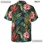 Floral Palm Leaves Tropical Aloha Beachwear Hawaiian Tee Unisex Summer Vacation