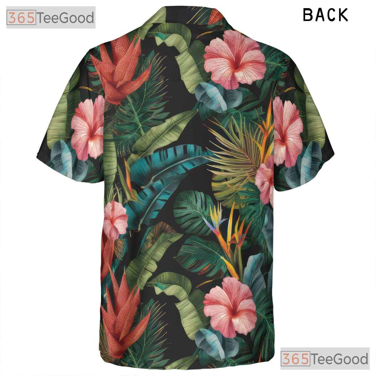 Floral Palm Leaves Tropical Aloha Beachwear Hawaiian Tee Unisex Summer Vacation