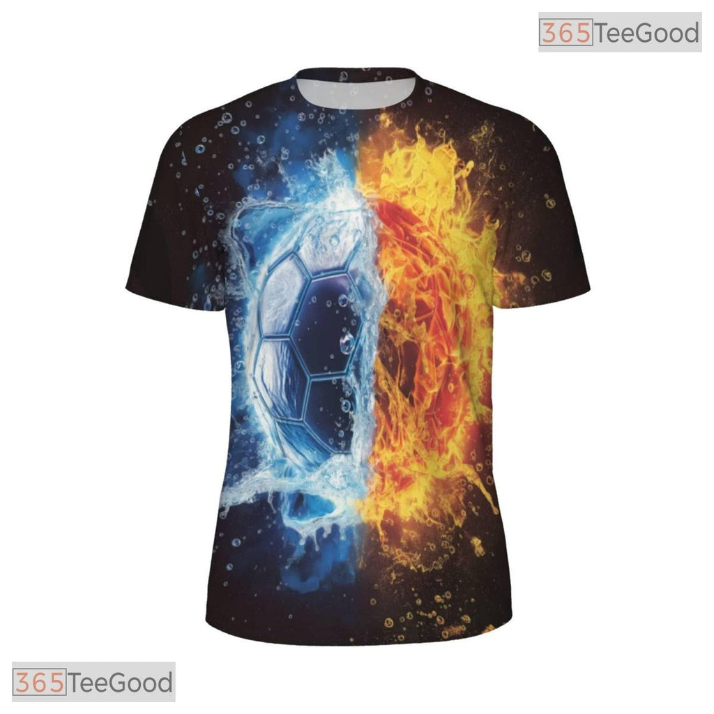 Dynamic Football Sports Graphic 3D Pattern Printed Casual Unisex T-Shirt Styles