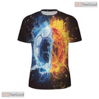 Dynamic Football Sports Graphic 3D Pattern Printed Casual Unisex T-Shirt Styles