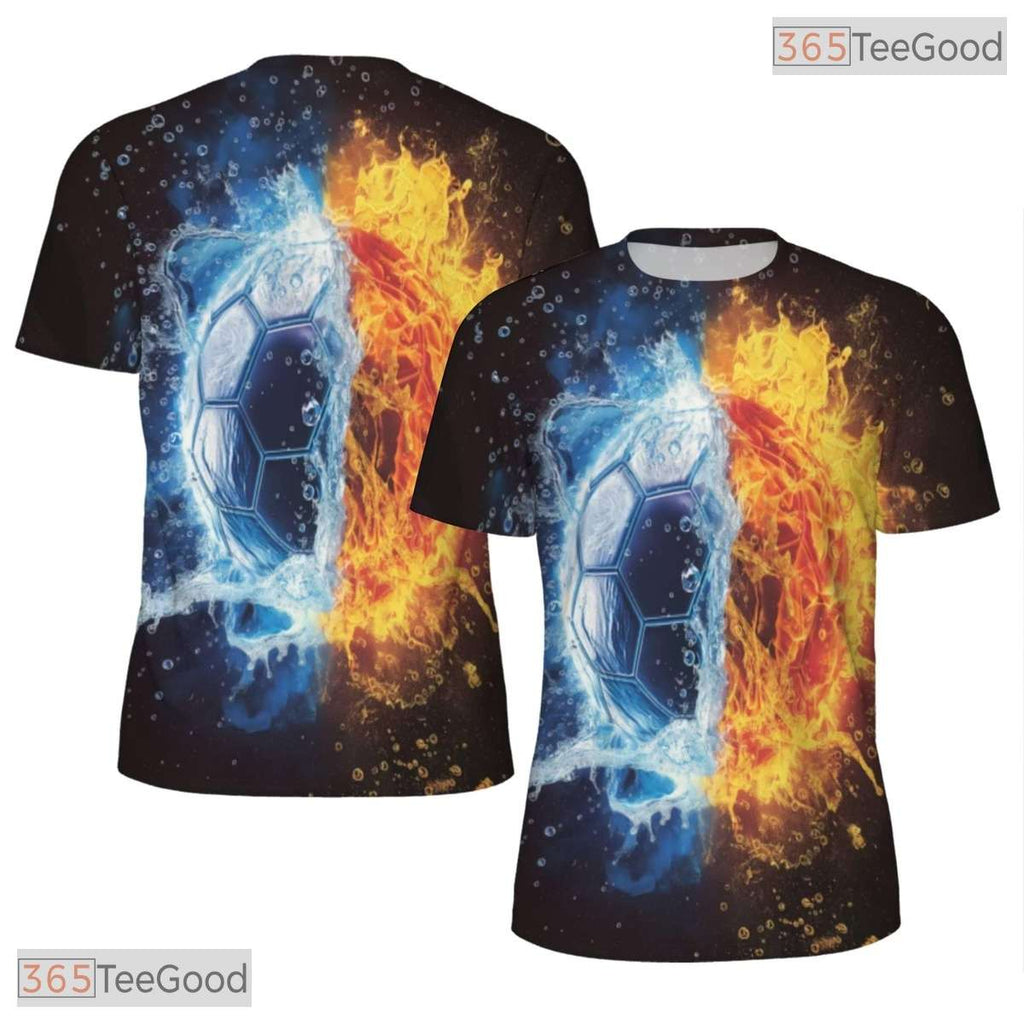 Dynamic Football Sports Graphic 3D Pattern Printed Casual Unisex T-Shirt Styles
