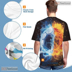 Dynamic Football Sports Graphic 3D Pattern Printed Casual Unisex T-Shirt Styles