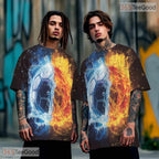 Dynamic Football Sports Graphic 3D Pattern Printed Casual Unisex T-Shirt Styles
