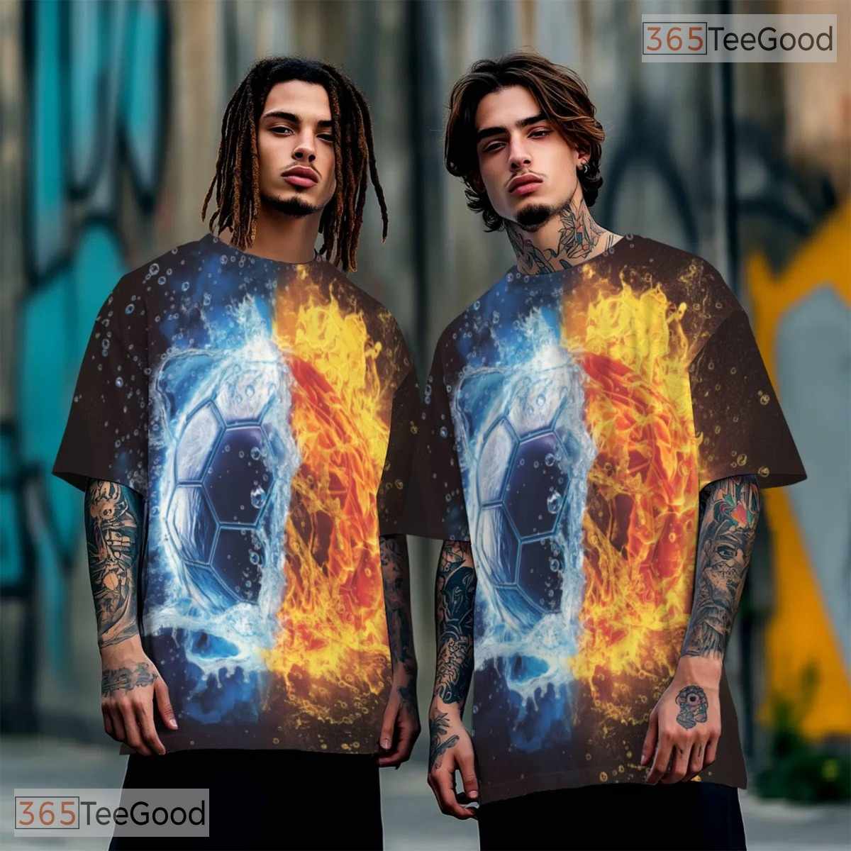 Dynamic Football Sports Graphic 3D Pattern Printed Casual Unisex T-Shirt Styles