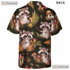 Forest Animal Hawaiian Shirt - Unisex Raccoon Mushroom Festival Wear Tee