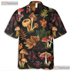Forest Fungi Hawaiian Shirt for Men - Botanical Mushroom Nature Tropical Tee