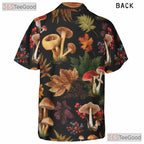 Forest Fungi Hawaiian Shirt for Men - Botanical Mushroom Nature Tropical Tee