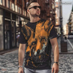 Sly Fox Animal Graphic Nature 3D Pattern Printed Casual Unisex T-Shirt Tops Style