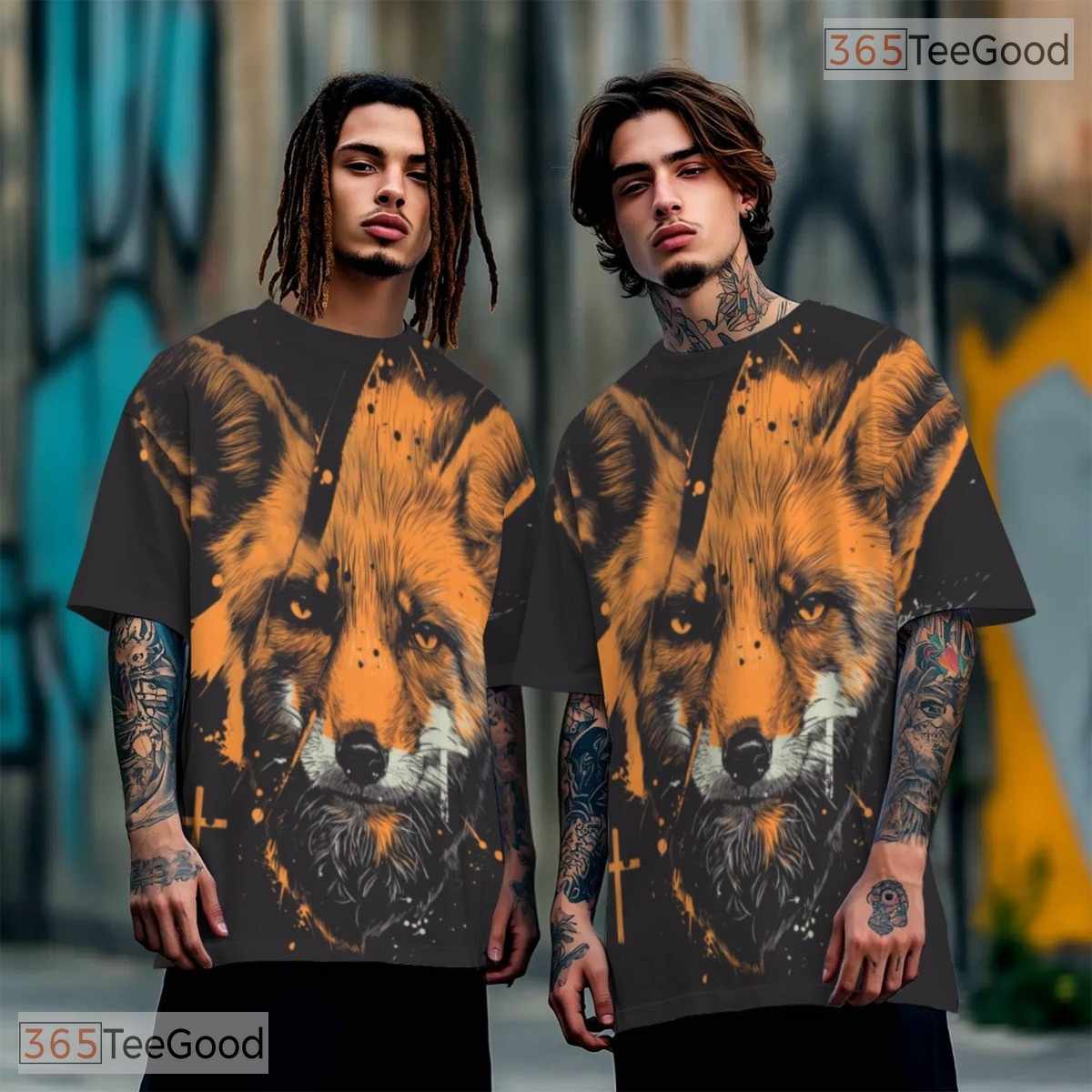 Sly Fox Animal Graphic Nature 3D Pattern Printed Casual Unisex T-Shirt Tops Style