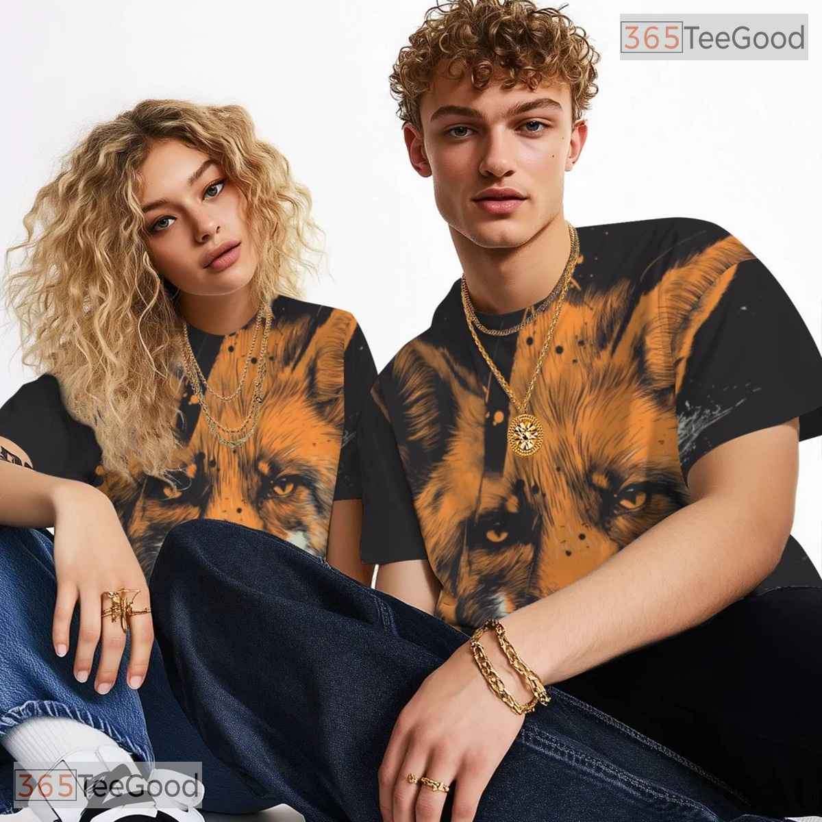 Sly Fox Animal Graphic Nature 3D Pattern Printed Casual Unisex T-Shirt Tops Style