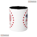 Free For 250 Years Anniversary 1776 USA Flag Patriotic Two Tone Ceramic Accent Coffee Mug