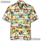 Fun Tropical Cartoon Bananas Summer Outfit Hawaiian Shirt Men Women Party Top