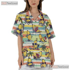 Fun Tropical Cartoon Bananas Summer Outfit Hawaiian Shirt Men Women Party Top