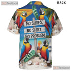 Funny Beach Parrot Hawaiian Shirt- Unisex Tropical Vacation Relaxed Aloha Top