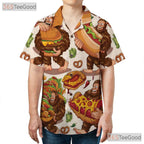 Funny Bigfoot Fast Food Hawaiian Shirt - Unisex Sasquatch Junk Food Tee