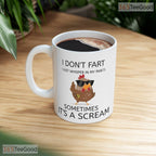 I Don't Fart I Whisper Funny Coffee Mug - Humorous Gag Gift for Him Ceramic Accent Mug