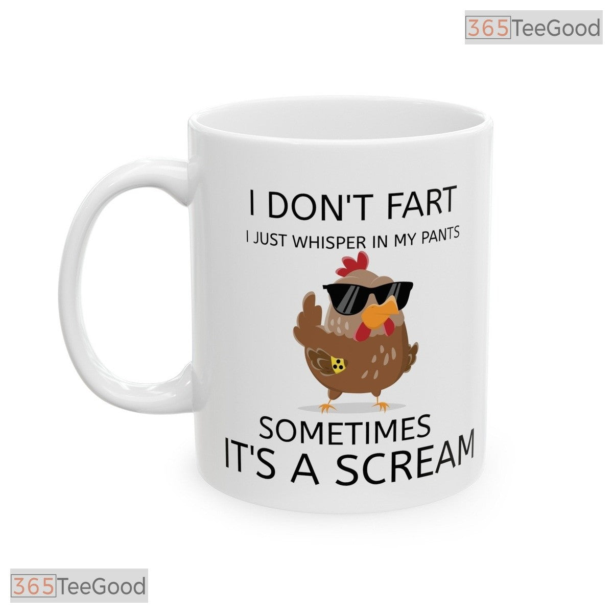 I Don't Fart I Whisper Funny Coffee Mug - Humorous Gag Gift for Him Ceramic Accent Mug