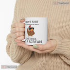 I Don't Fart I Whisper Funny Coffee Mug - Humorous Gag Gift for Him Ceramic Accent Mug
