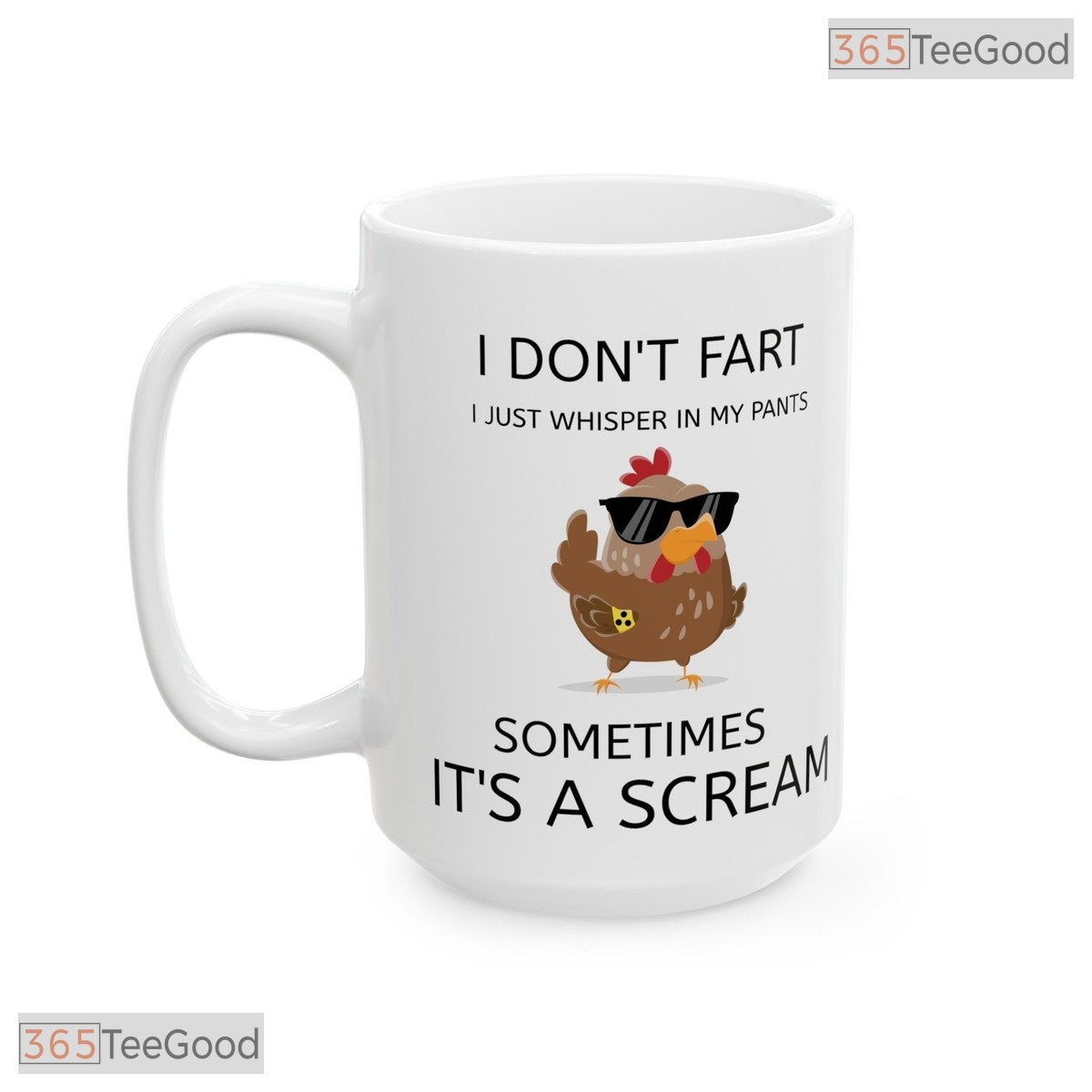 I Don't Fart I Whisper Funny Coffee Mug - Humorous Gag Gift for Him Ceramic Accent Mug
