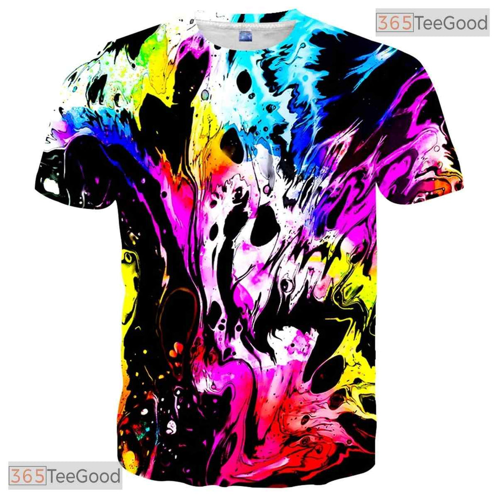 Playful Funny Color Graphic Art 3D Fashion Unisex T-Shirt For Adults And Teens
