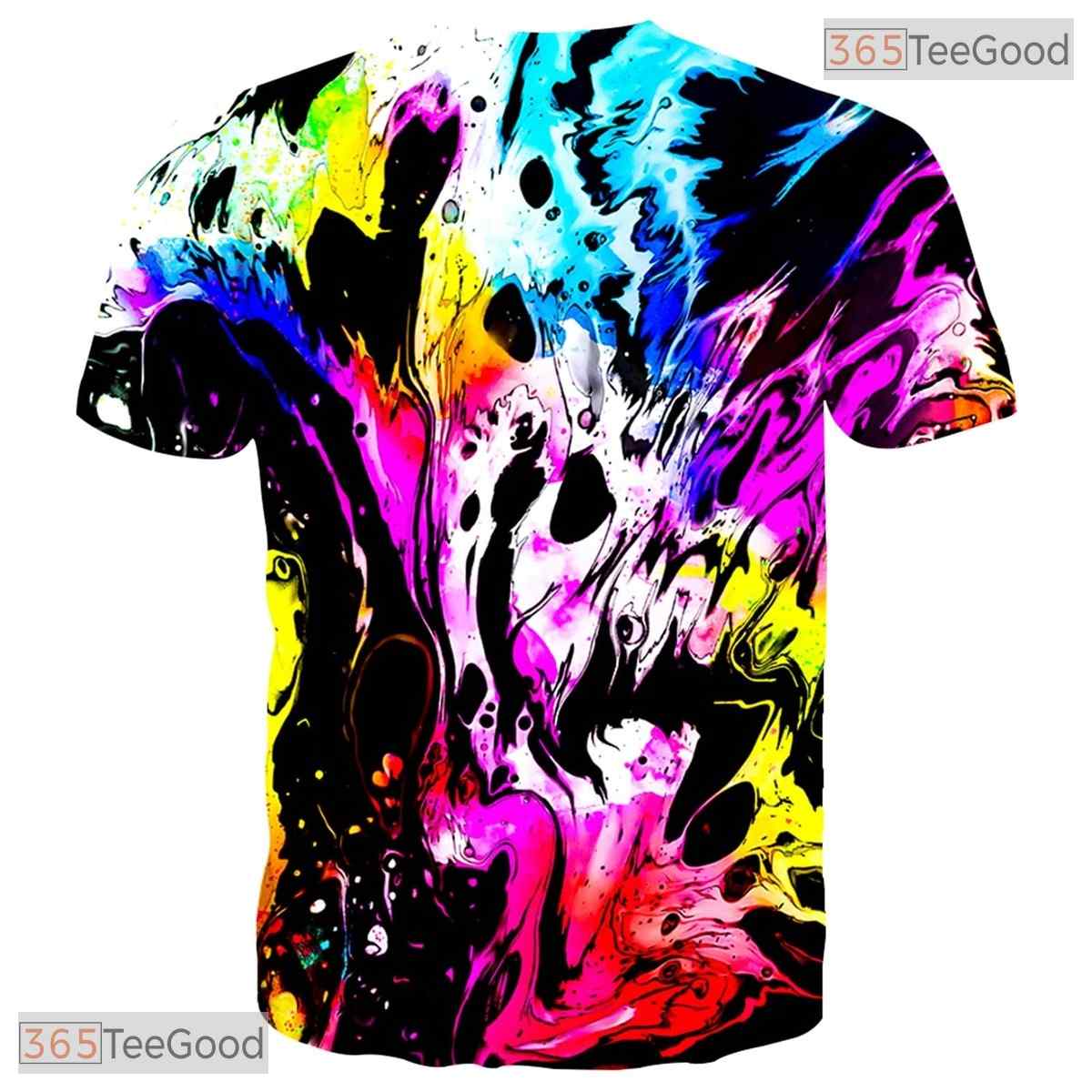 Playful Funny Color Graphic Art 3D Fashion Unisex T-Shirt For Adults And Teens