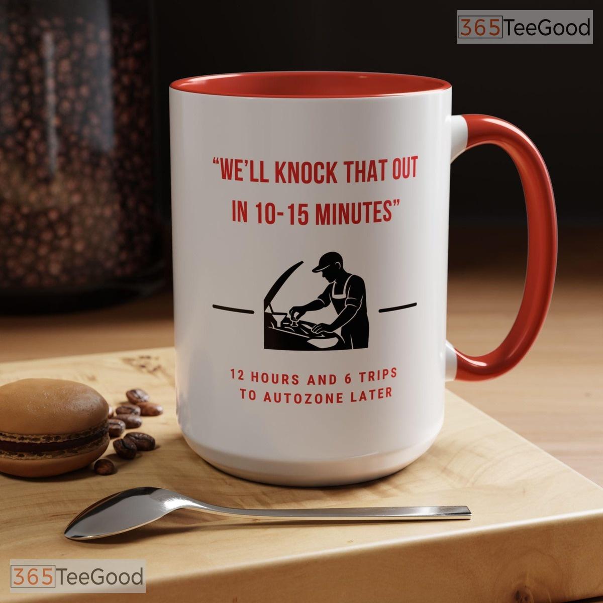 Funny Dad Mechanic Humor Accent Mug - Humorous Garage Handyman Gift Ceramic Coffee Cup
