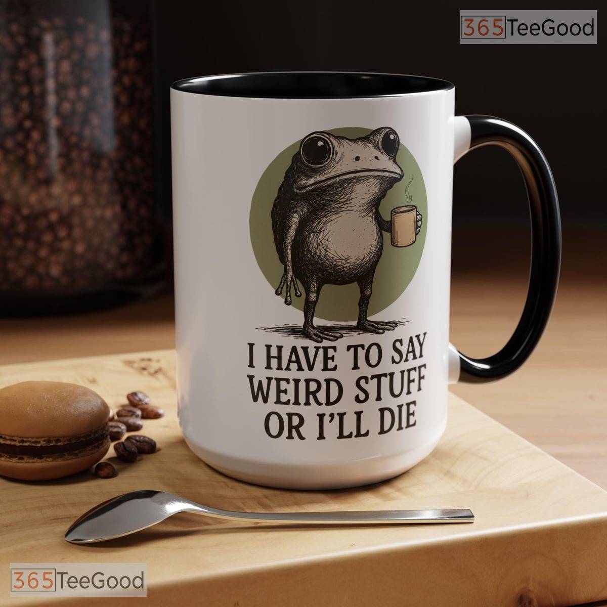 Funny Frog Quirky Sayings Mug - Humorous Amphibian Lover Gift Ceramic Accent Mug