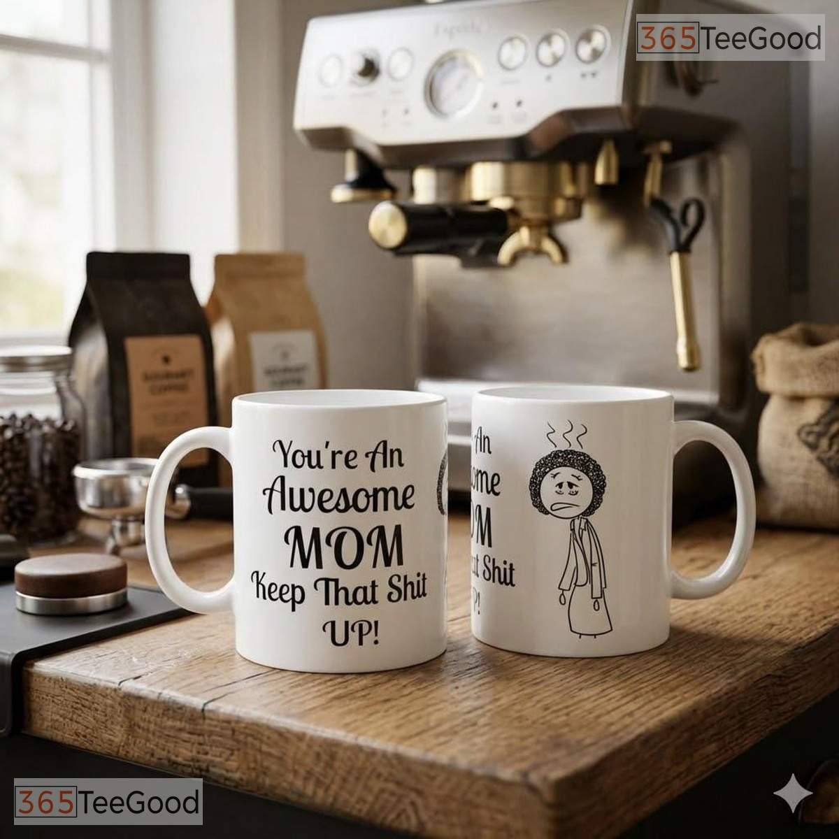 Funny Mom Sarcastic Humor Quote Motherhood Gift Two Tone Premium Ceramic Accent Mug