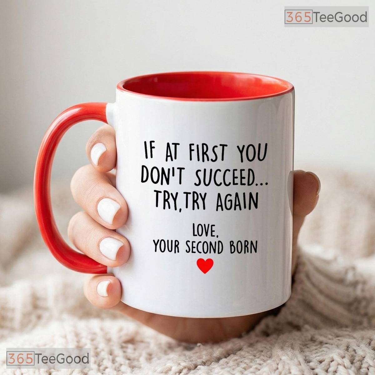Funny Mom Gift From Second Born Daughter Son If At First You Succeed Ceramic Accent Mug