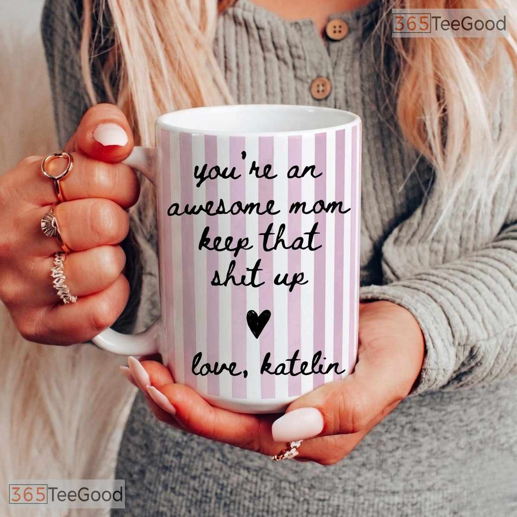 Funny Mom Coffee Cup Mother's Day Gift From Daughter Birthday Present Ceramic Accent Mug