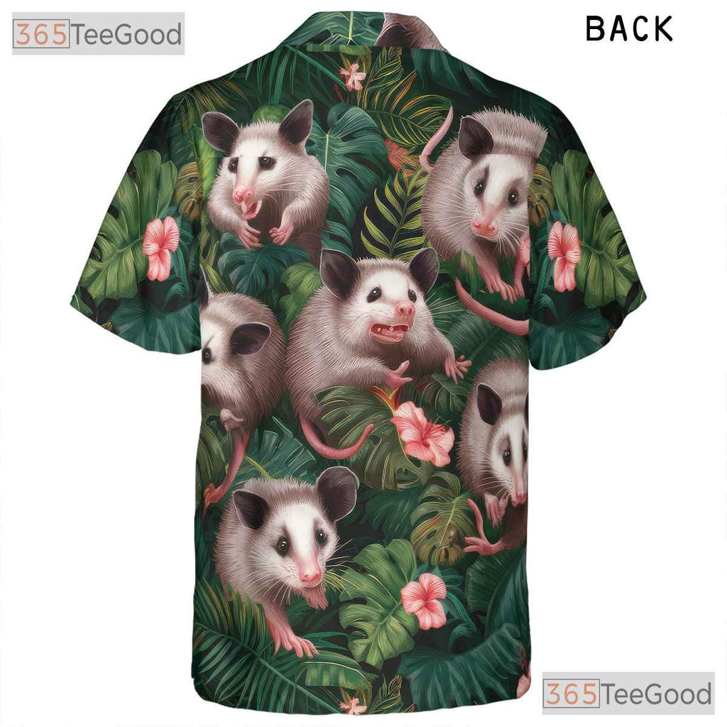 Funny Opossum Tropical Aloha Shirt Men Women Summer Vacation Wear