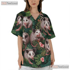 Funny Opossum Tropical Aloha Shirt Men Women Summer Vacation Wear