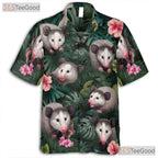 Funny Opossum Tropical Hawaiian Shirt Unisex Jungle Animal Print