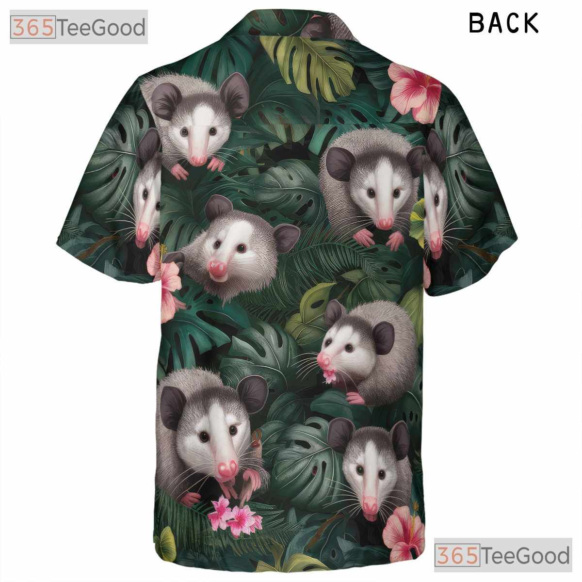 Funny Opossum Tropical Hawaiian Shirt Unisex Jungle Animal Print