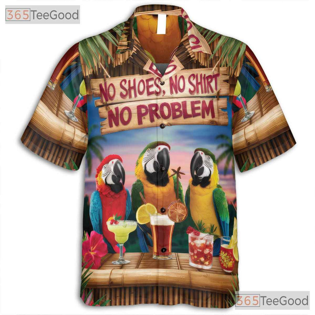 Funny Parrot Relaxed Aloha Beach Vacation Hawaiian Tee Unisex Summer Outfit