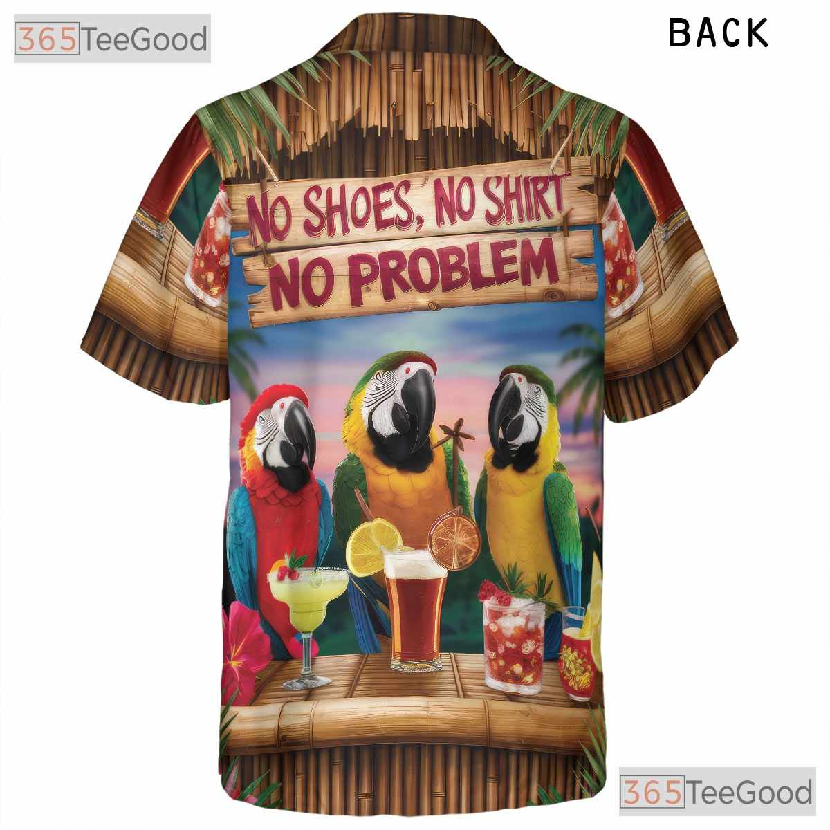 Funny Parrot Relaxed Aloha Beach Vacation Hawaiian Tee Unisex Summer Outfit
