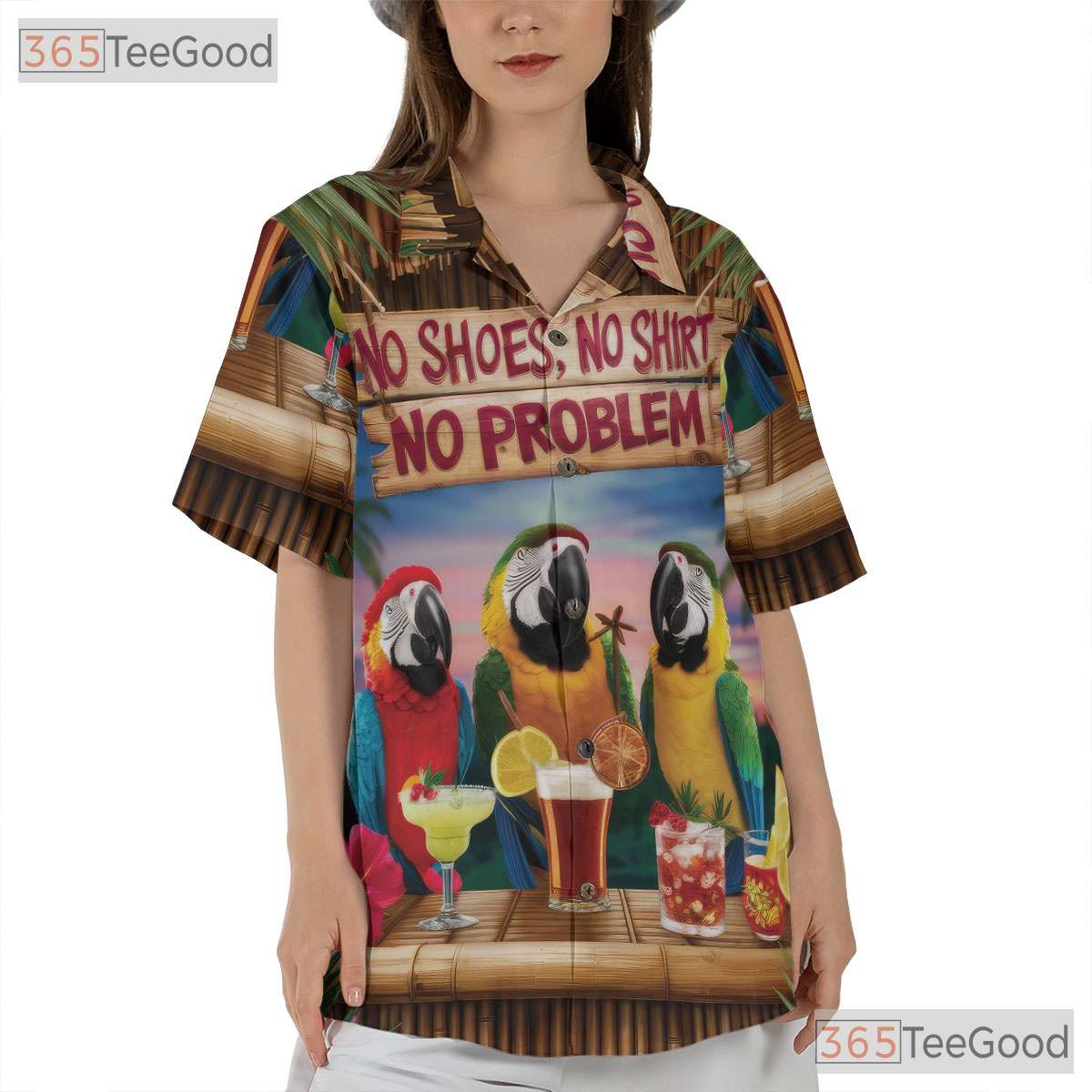 Funny Parrot Relaxed Aloha Beach Vacation Hawaiian Tee Unisex Summer Outfit