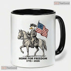 Funny Patriotic Goose America 250th Anniversary Mug - USA 4th of July Ceramic Accent Mug
