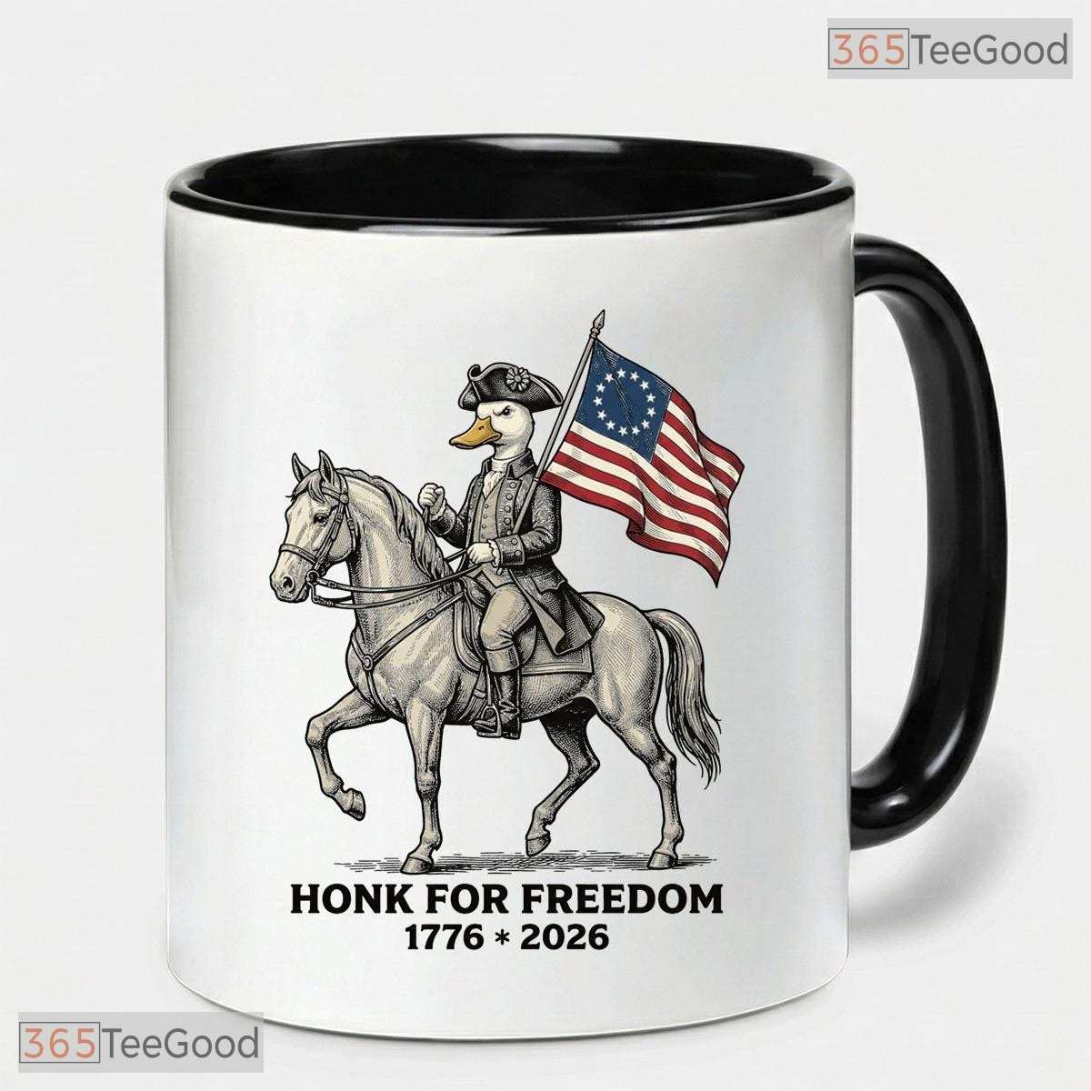 Funny Patriotic Goose America 250th Anniversary Mug - USA 4th of July Ceramic Accent Mug