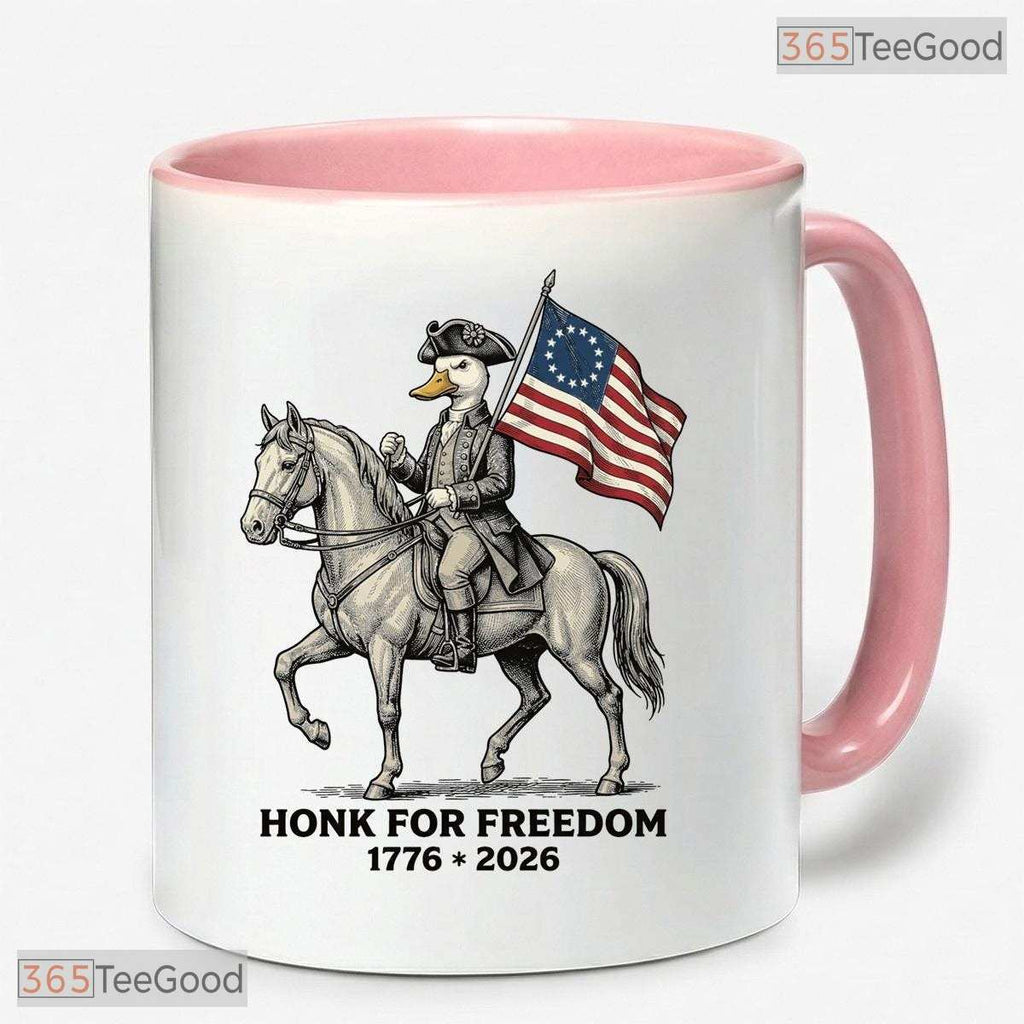 Funny Patriotic Goose America 250th Anniversary Mug - USA 4th of July Ceramic Accent Mug