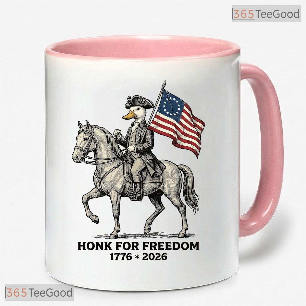 Funny Patriotic Goose America 250th Anniversary Mug - USA 4th of July Ceramic Accent Mug
