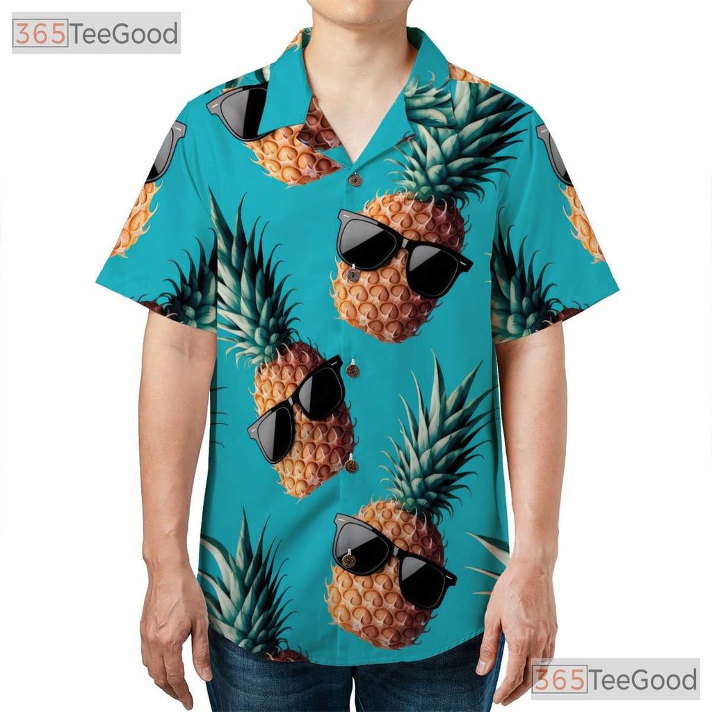 Funny Pineapple Glasses Hawaiian Tee- Unisex Luau Party Summer Vacation Top