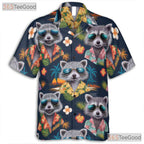 Funny Raccoon Animal Print Summer Beach Party Hawaiian Shirt Unisex Aloha Outfit