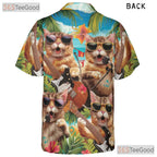 Funny Rock Band Cats Hawaiian Shirt Unisex Cool Music Party Beachwear Top