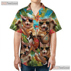 Funny Rock Band Cats Hawaiian Shirt Unisex Cool Music Party Beachwear Top