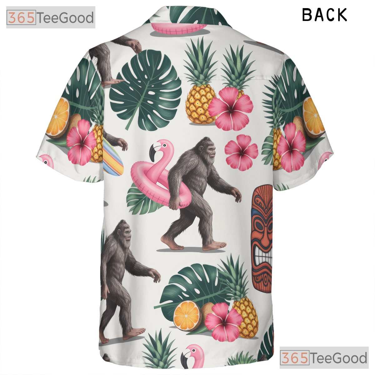 Funny Sasquatch Tiki Hawaiian Shirt- Unisex Luau Party Tropical Aloha Apparel