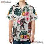 Funny Sasquatch Tiki Hawaiian Shirt- Unisex Luau Party Tropical Aloha Apparel