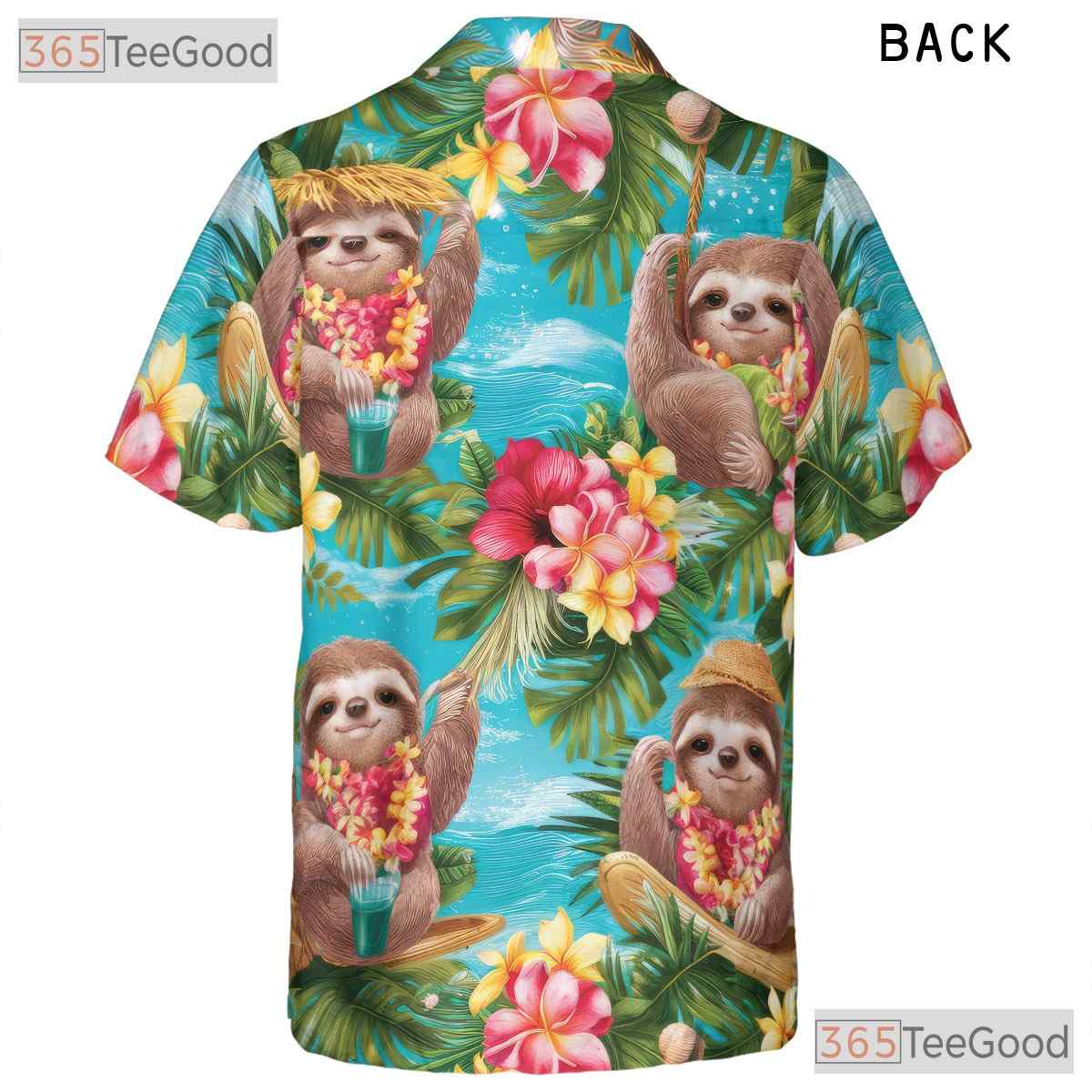 Funny Sloth Aloha Shirt Summer, Tropical Beach Vibes for Men & Women