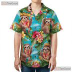 Funny Sloth Aloha Shirt Summer, Tropical Beach Vibes for Men & Women